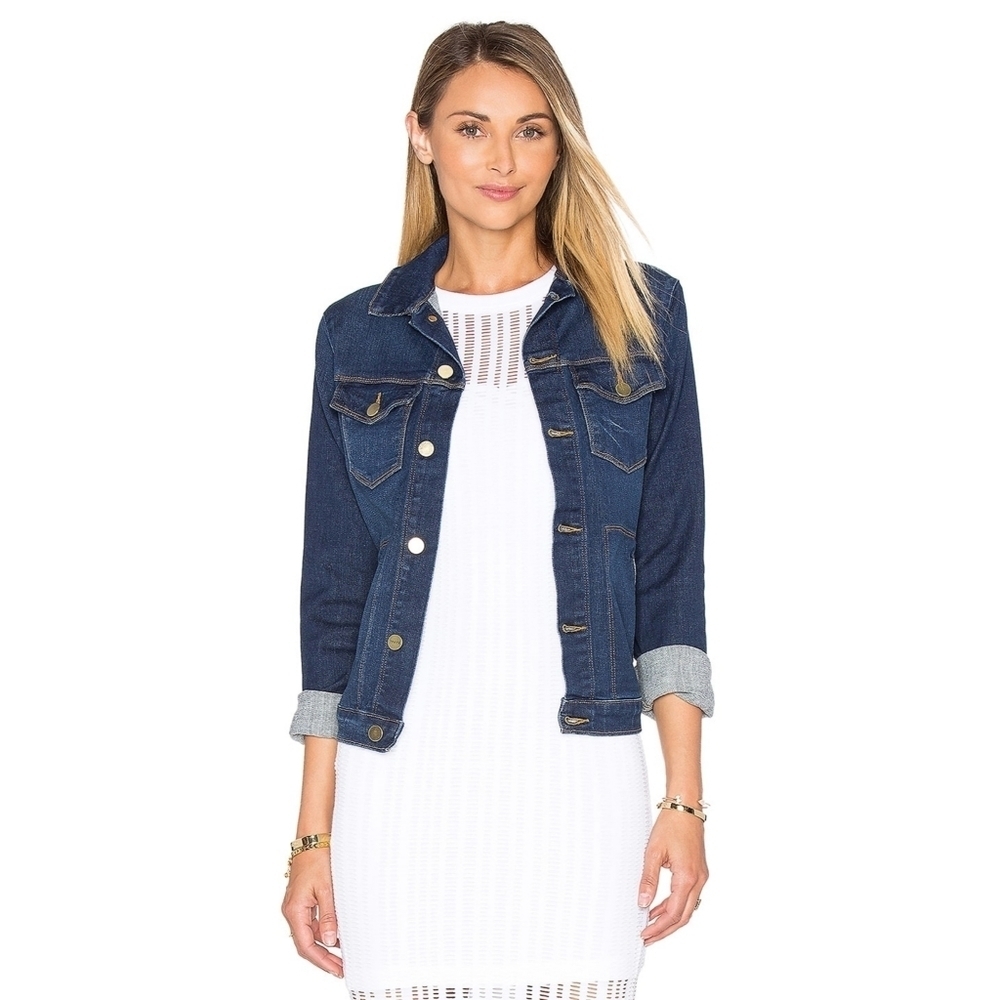FRAME // ltd ed le slim denim jacket in medium blue denim shore coast - Picture 5 of 16